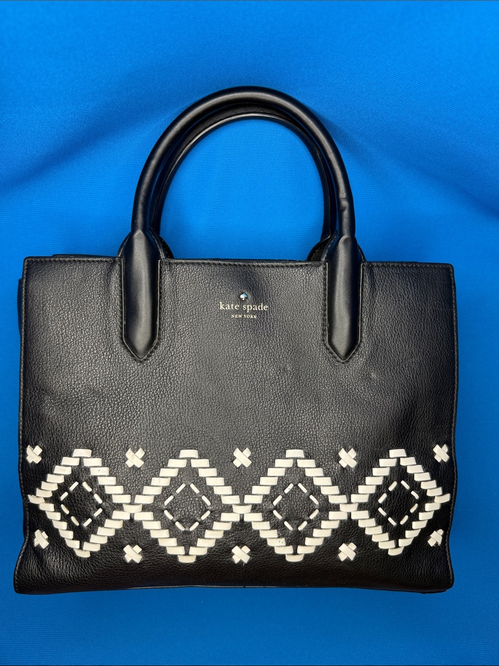 KATE SPADE NEW YORK FLYNN STREET MERIWETHER LARGE LEATHER SATCHEL TOTE / HANDBAG